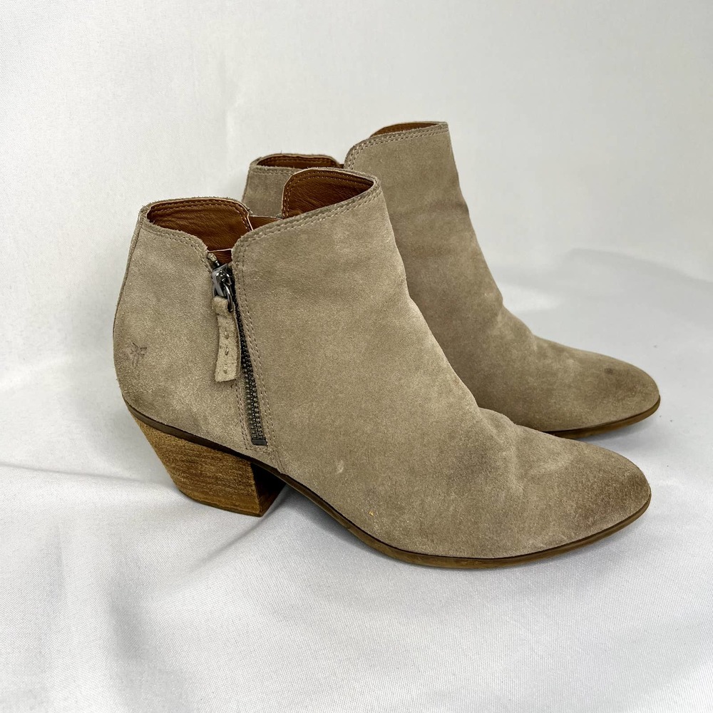 Womans Frye Judith Zip Suede Ankle Boots Size 10